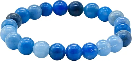 Amazing Gemstone Pulsera de cristal para mujeres y hombres, pulsera de cristal curativo de protección, pulsera elástica con cuentas de piedras