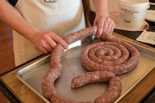 Miniatura 7 de The Sausage Maker® Cubiertas de cerdo de salchicha pre-tubadas, de 29 a 1.260 in, hace 45 libras de carne, cubierta natural comestible de América