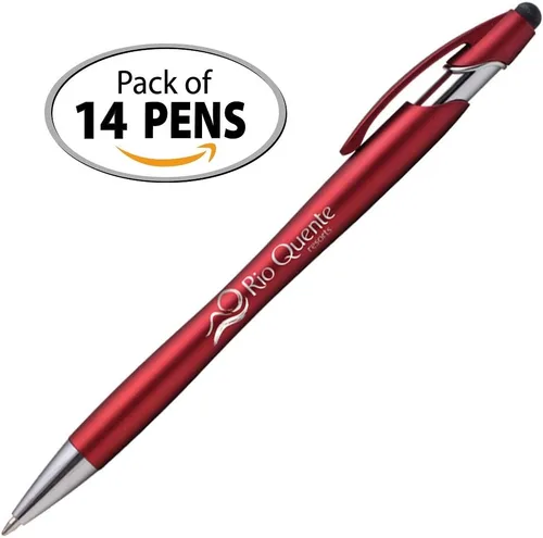 Miniatura 4 de ExpressDesigns™ - Bolígrafo Beemer con punta de lápiz capacitivo, tinta de escritura negra personalizada impresa con nombre o mensaje, 14