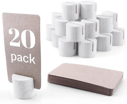 Miniatura 8 de Paquete de 20 mini soportes de madera para números de mesa, tarjeteros de lugar, tarjeteros de mesa de comedor, tarjeteros de identificación