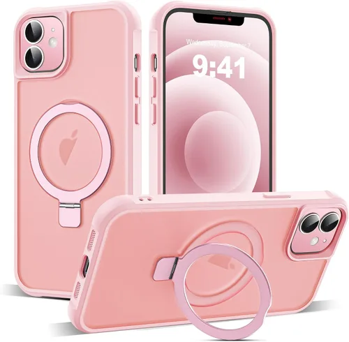 Miniatura 190 de SKYLMW – Funda compatible con iPhone 12 Pro Max y iPhone 13 Pro Max con soporte magnético invisible tipo anillo, fundas translúcidas para teléfonos