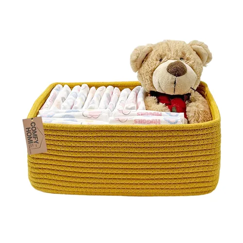 Miniatura 34 de COMFY-HOMI Cesta tejida de cuerda de algodón con asas para estantes, juguetes, libros, cestas de almacenamiento de tela para organizar, organizador