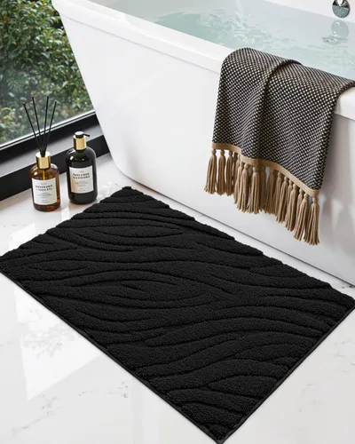 Miniatura 11 de DEXI - Alfombras de baño de 16"x24", alfombras antideslizantes para el suelo del baño, alfombra de baño ultrasuave y absorbente para la ducha, Beige
