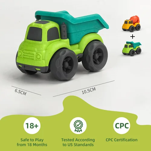 Miniatura 5 de Aigitoy Juguetes de automóvil para niños de 1 a 3 años, sin BPA, sin ftalatos, PVC, camión volquete, cemento mezclador, regalos de Pascua y Navidad