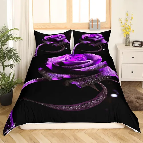 Miniatura 3 de Feelyou - Funda de edredón con estampado de auriculares, juego de ropa de cama con temática musical, patrón geométrico musical, funda de edredón