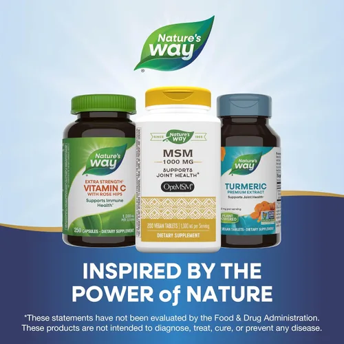 Miniatura 6 de Nature's Way MSM 1000 mg - Suplemento para la salud de las articulaciones* - Con metilsulfonilmetano - Sin gluten y vegano - 200 Tabletas