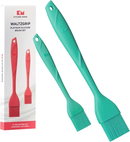 Miniatura 10 de Kitchen Mama WaltzGrip Platinum - Cepillo de silicona para repostería, juego de 2 cepillos resistentes al calor para cocinar, hornear, asar, asar