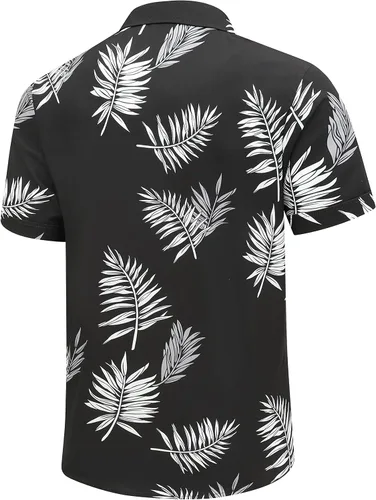 Miniatura 4 de SheLucki - Camisa hawaiana para hombre, unisex, de manga corta, con botones, para la playa y el verano, ropa casual estampada con sombra de palmas