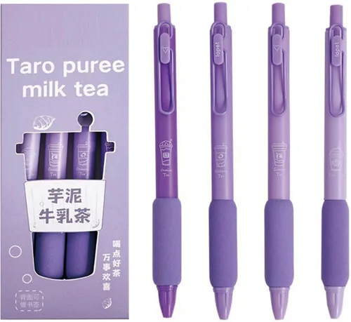Miniatura 8 de MOZXIRZ 4 unidades de bolígrafos de gel con tinta retráctiles, bonitos bolígrafos de 0,5 mm de punta de bola, suministros de oficina y escuela