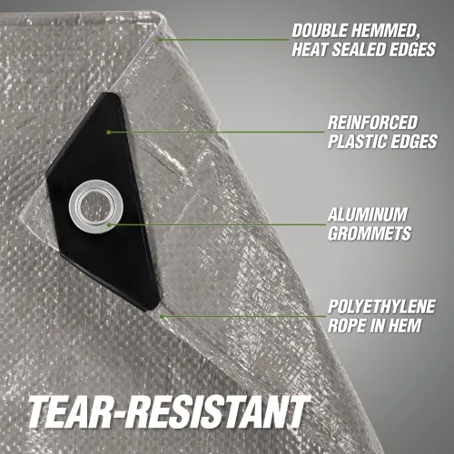 Miniatura 4 de RUGGED RHINO Lona resistente 100% impermeable para todo tipo de clima, lonas resistentes a la temperatura UV de 5 mil, cubierta multiusos de alta