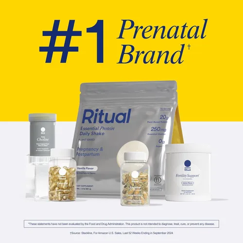 Miniatura 7 de Ritual Proteína vegana prenatal en polvo, 0.71 onzas de proteína de guisante y colina para apoyar el embarazo, el posparto, la lactancia