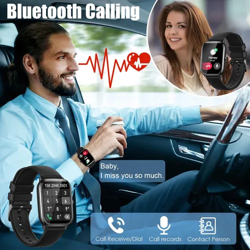 Miniatura 3 de Reloj inteligente para hombres y mujeres (respuesta/hacer llamadas), reloj de fitness con pantalla táctil completa de 1.9 pulgadas con más de 100