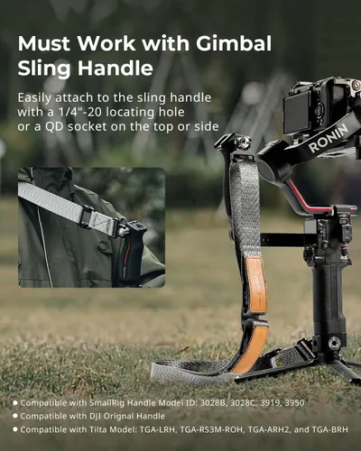 Miniatura 2 de SmallRig Mango de agarre de estabilizador de mano ajustable con correa para el hombro para DJI RS 3 / RS 3 Pro / RS 2 Estabilizador, agarre