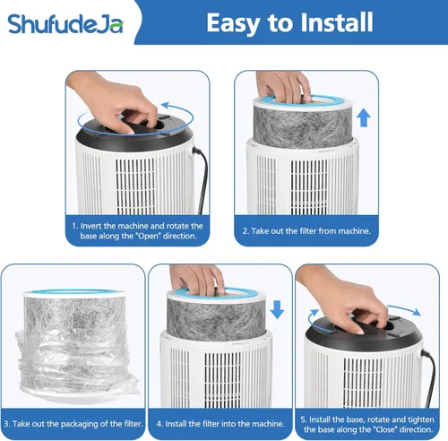 Miniatura 7 de Paquete de 2 filtros de repuesto HP102 compatibles con purificador de aire Shark HP102, HP152, HP153, HP102PET, HC452, HP132, HC450, HC451, HC455