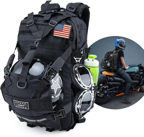 Miniatura 2 de Mochila de motocicleta para hombre, para casco de equitación, mochilas con portador de sombrero/almacenamiento, impermeable, bolsa de viaje de gran