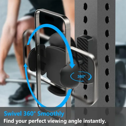 Miniatura 3 de TONDA Soporte magnético para teléfono para gimnasio: soporte magnético ajustable de 360 grados, soporte de trípode para teléfono, accesorios