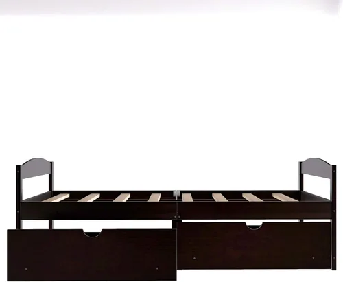 Miniatura 5 de Harper & Bright Designs Sofá cama de madera tamaño individual con 2 cajones de almacenamiento, sofá cama de doble uso para sala de estar, habitación