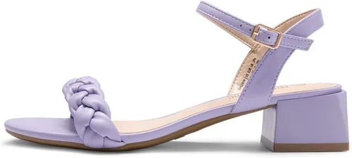 Miniatura 17 de DREAM PAIRS Zapatos de tacón bajo para mujer con correa de tobillo y puntera abierta trenzada, tacón grueso, sandalias de tacón grueso para fiestas