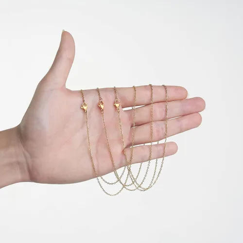 Miniatura 4 de Cadena de acero inoxidable para fabricación de joyas: cadenas de collar LUCKYPADS a granel de 0.059 in chapadas en oro, cadenas finas chapadas