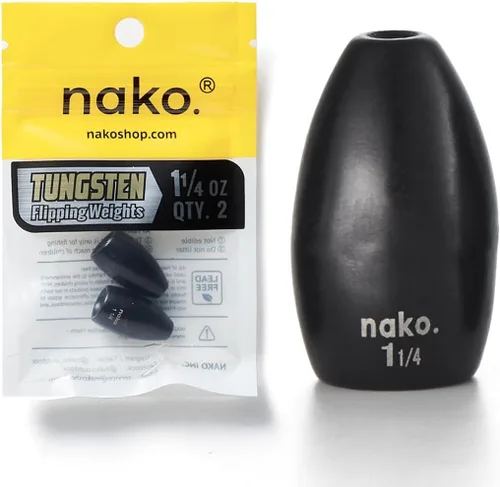 Miniatura 12 de Pesas de Volteo de Tungsteno Puro al 97% - Paquete de 10 - Pesas de Tungsteno Nako - Plomos de Pesca para Pesca de Lubina