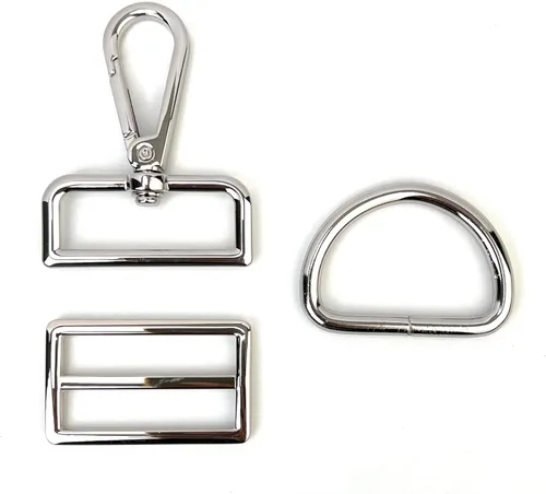 15 piezas de herrajes para bolso, ganchos giratorios de servicio pesado con anillos en D para bolso y hebillas deslizantes de tres guías para