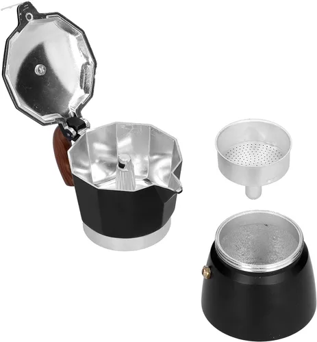 Miniatura 8 de TITA-DONG Cafetera espresso para estufa, olla moka de aleación de aluminio para gas, olla moka italiana clásica con mango para evitar quemaduras