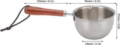 Miniatura 9 de Olla de calentamiento de mantequilla, mini calentador de mantequilla de acero inoxidable con mango de calor para mantequilla derretida, leche al