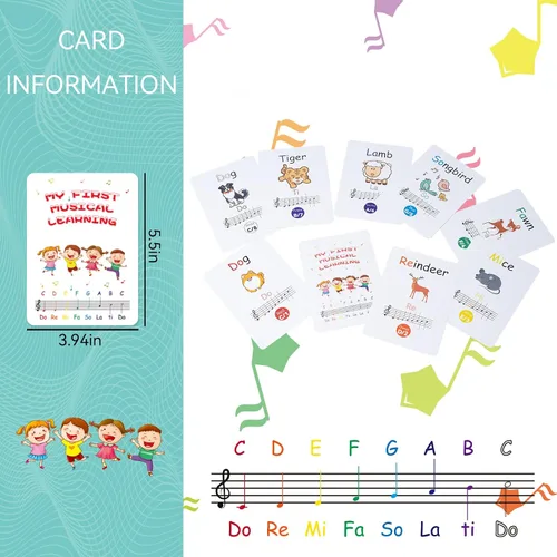 Miniatura 4 de Campanas de Escritorio, Campanas de Mano Diatónicas Arcoíris para Niños con 17 Libros de Canciones y Tarjetas Musicales Flash, Juguetes