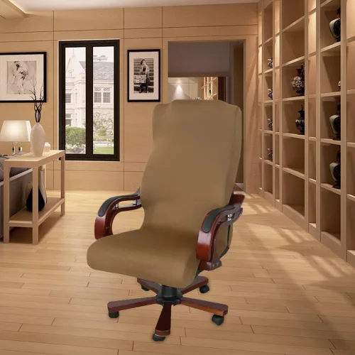 Miniatura 5 de JIAN YA NA Funda para silla giratoria de computadora, de poliéster, elástica, para escritorio, oficina, protector de asiento elástico, tamaño L