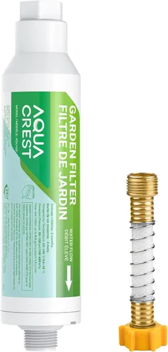AQUACREST - Filtro de agua para manguera de jardín para plantas, reduce en gran medida el cloro, el olor, mejora la salud de las plantas, ideal para