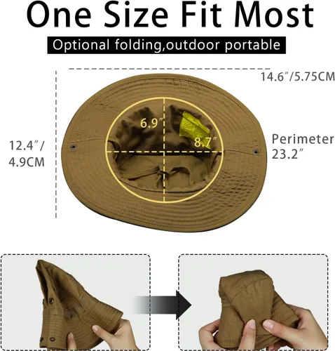 Miniatura 5 de Sombrero de camuflaje Boonie para hombres y mujeres, sombreros tácticos militares de ala ancha, UPF50+ sombreros de sol de la selva para pesca