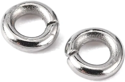 Miniatura 41 de HDSupplies 100 piezas - 4mm de argollas de acero inoxidable 304 de tono negro - Calibre 22 (espesor de 0.6mm)