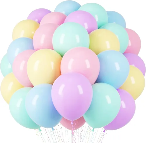 Miniatura 143 de Voircoloria - Globos azul bebé claro, paquete de 66 globos de 12 pulgadas de látex para fiestas para niños y niñas, para cumpleaños, baby shower, 16