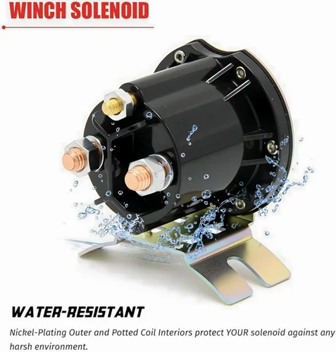Miniatura 3 de Interruptor de relé solenoide de arranque de 12 V, contactor de trabajo intermitente, 3 terminales, corriente de 150 A, máximo 800 A, con tuercas
