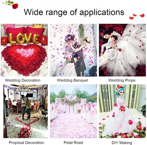 Miniatura 7 de 200 pétalos de rosa de seda para bodas, decoración de bodas, decoración de bodas, pétalos artificiales para propuestas, decoraciones románticas