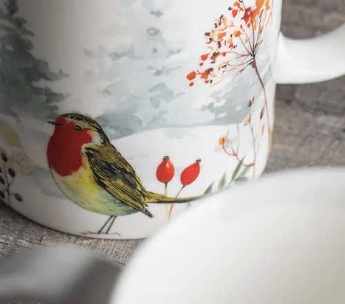 Miniatura 7 de Maison d' Hermine Taza de café con asas, tazas de porcelana fina de hueso, paquete de dos tazas de té para bebidas calientes, capuchino, latte, 015