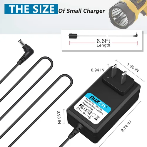Miniatura 5 de Adaptador de CA compatible con Stanley Fatmax SL10LEDS 10 vatios Li-ION LED foco recargable, SL1M09 SL5W09 HID0109 FL5W10 FL3WBD linterna recargable