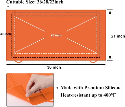 Miniatura 2 de Alfombrilla de silicona de 36 pulgadas para Blackstone de 36/30/28 pulgadas, alfombrilla protectora de parrilla de grado alimenticio