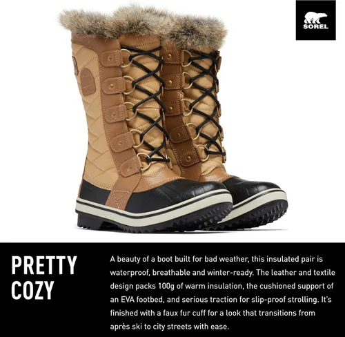 Miniatura 2 de SOREL Tofino II - Botas de invierno con aislamiento impermeable y cuello de piel sintética, para mujer