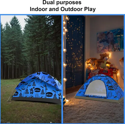 Miniatura 3 de KidzAdventure - Tienda de campaña 2 en 1 para niños, tienda de campaña para niños, tienda de campaña para niños de 1 a 2 personas, tienda de campaña