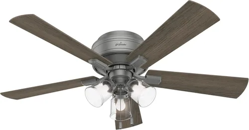 Miniatura 10 de Hunter Ventilador de techo interior de 52 pulgadas con luces LED y cadena de tracción, ventilador de techo de perfil bajo, 5 aspas, para dormitorio