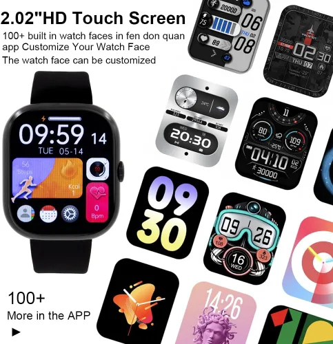 Miniatura 3 de Reloj inteligente (respuesta/hacer llamadas), relojes inteligentes de 2.01 pulgadas para mujer, más de 110 modos deportivos, reloj de fitness
