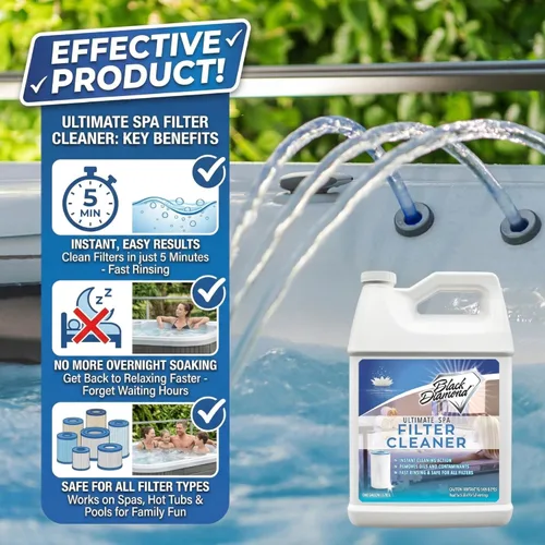 Miniatura 7 de Limpiador de filtros de spa definitivo en aerosol de acción rápida. Limpieza instantánea para filtros de bañera de hidromasaje y piscina sin dejar
