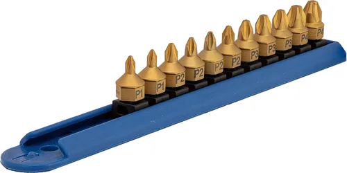 Miniatura 5 de Mayhew Tools 16003 Juego de brocas de doble unidad de perfil bajo, 11 piezas Torx, revestimiento de titanio Recubierto de titanio
