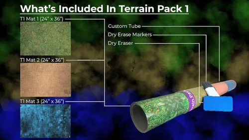 Miniatura 6 de DND Alfombrilla de Batalla Ultimate Pack de 3 Set de Inicio Accesorio para Juegos de Rol RPG 24" X 36" Ultraduradero Anti-Manchas Borrado