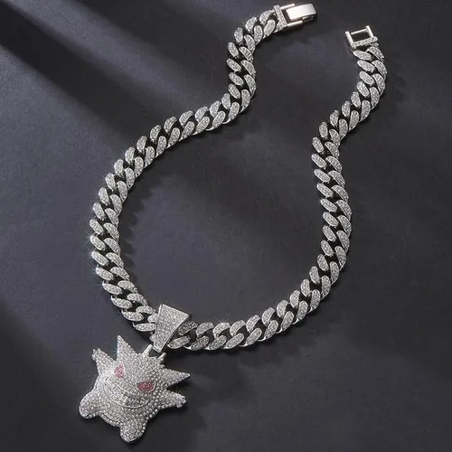 Miniatura 5 de MFJFHK Miami - Cadena de eslabones cubanos para hombre, chapado en oro dorado, collar de hip hop, cadena de diamantes para hombre, joyería de hip