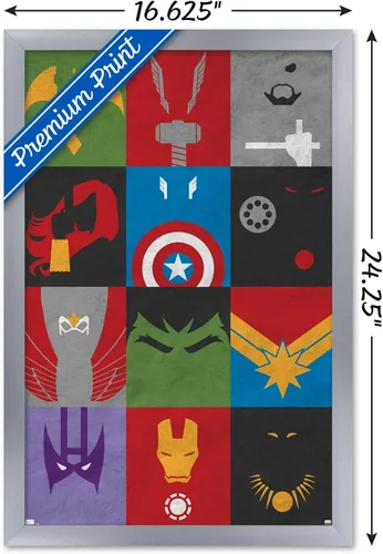 Miniatura 3 de Trends International Marvel Comics-Avengers-Minimalist Grid Mount Póster de pared Versión con marco plateado