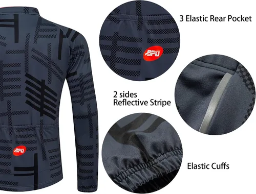 Miniatura 13 de sponeed Ropa de ciclismo para hombre, manga larga, para bicicleta de montaña, camiseta de bicicleta de carretera, pantalones acolchados, trajes