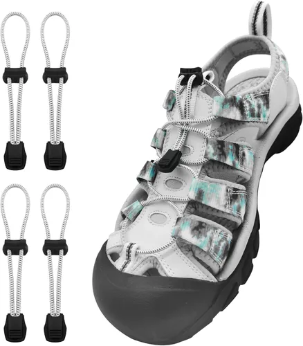 NDTEZUGT 2 pares de cordones elásticos de repuesto para sandalias Keen, sin atar, redondos, sin atar, para adultos y niños