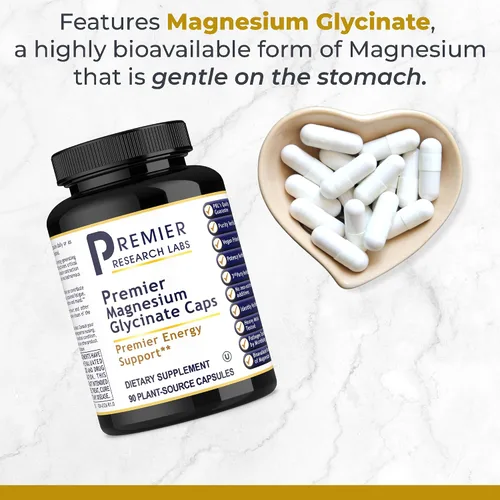 Miniatura 3 de Premier Research Labs Suplemento de glicinato de magnesio, magnesio puro, alta absorción, apoya la calidad del sueño, quelado, vegano, probado por